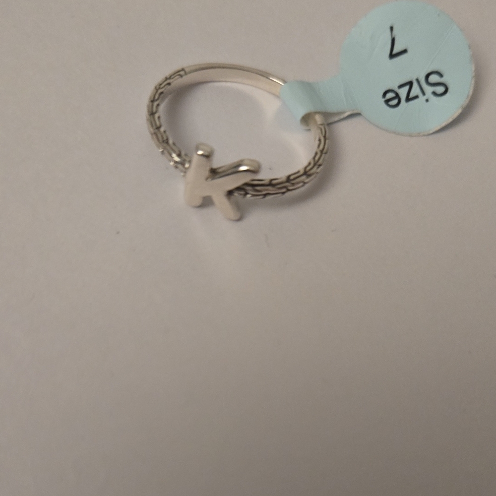 Silver Initial 'K' Ring - image 1